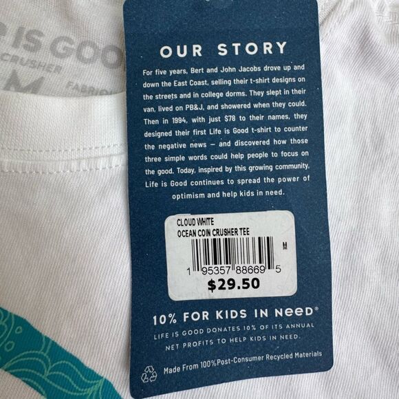 Life is Good Men's Ocean Coin Short Sleeve Tee 100% Cotton Size Medium NWT - Picture 7 of 8